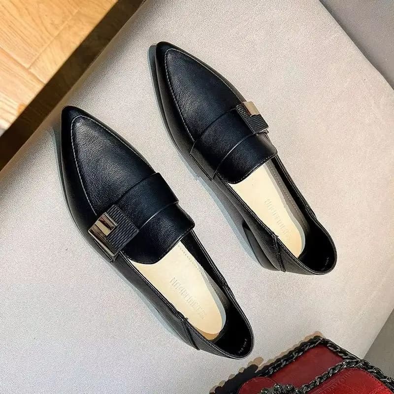 Scarpe multifunzionali in pelle con tacco basso con suola morbida, nuove scarpe comode con tacco spesso, scarpe da lavoro da lavoro