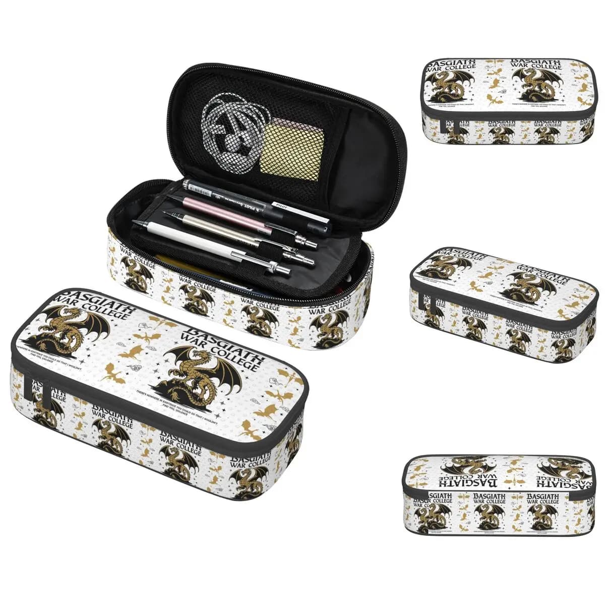 Astuccio per matite Fourth Wing Basgiath War College per ragazzo e ragazza, astuccio per penne, borsa per matite, articoli di cancelleria, borsa porta penne