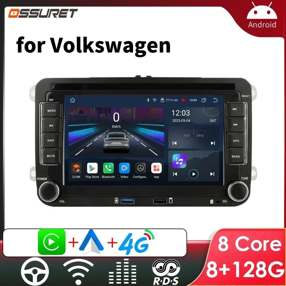 7 Autoradio Android per VW POLO GOLF 5 6 Plus PASSAT B6 JETTA TIGUAN TOURAN SHARAN SCIROCCO Caddy Vento Carplay Audio Car Stereo