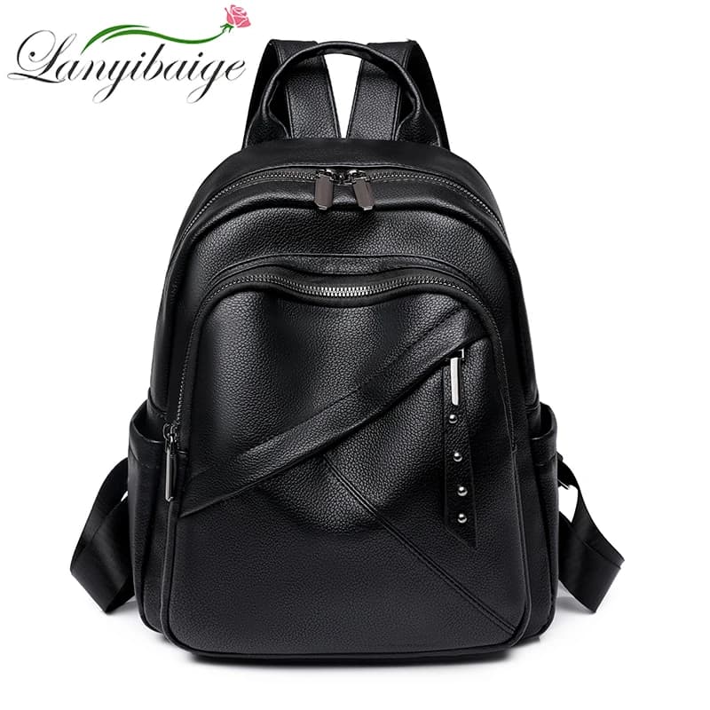 Fashion Women Bag High Quality Soft Leather Bookbag Large Capacity Anti Theft Travel Backpack Casual Lides Shoulder Bags Mochila