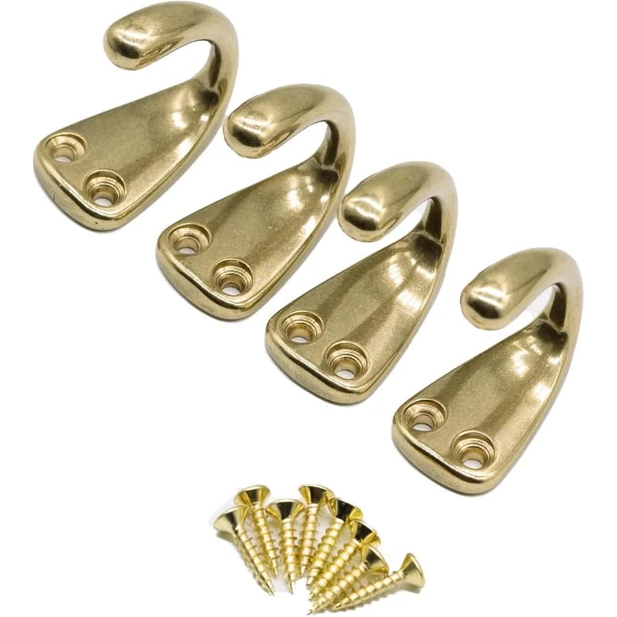 4 pezzi ganci per cappotti e cappelli in ottone vintage ganci semplici classici supporti da bagno montati a parete per appendere vestiti appendiabiti sciarpa asciugamano chiave