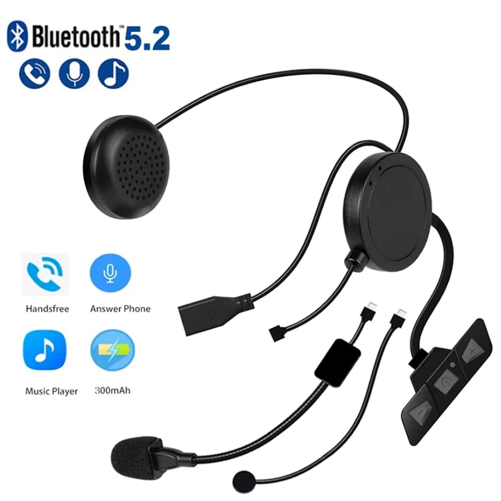 BT5.2 Motorcycle helmet headset Wireless Vivavoce Music stereo headphones with noise reduction Motorcycle headset with microphone 2 in 1