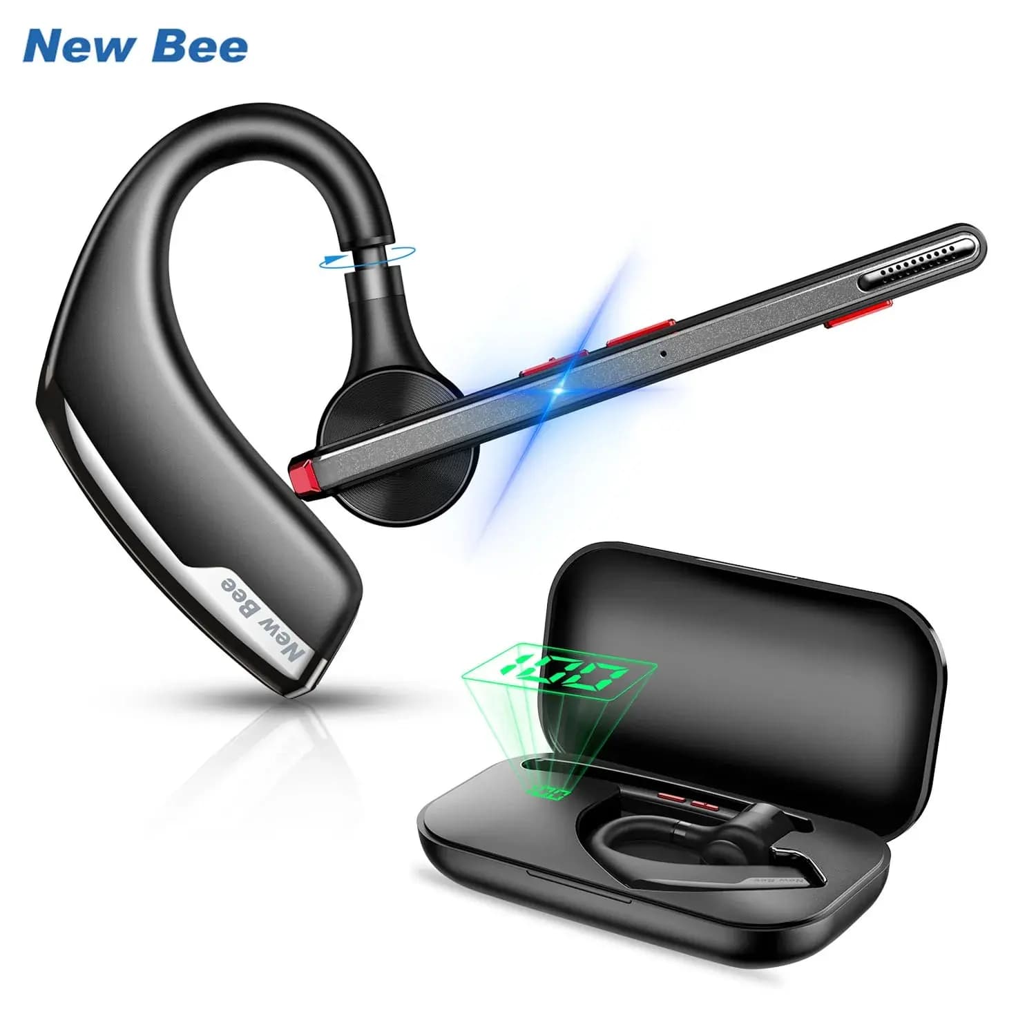 New Bee M51 Bluetooth 5.2 headphones Wireless headphones with double microphone CVC8.0 headphones company speaker with noise cancellation