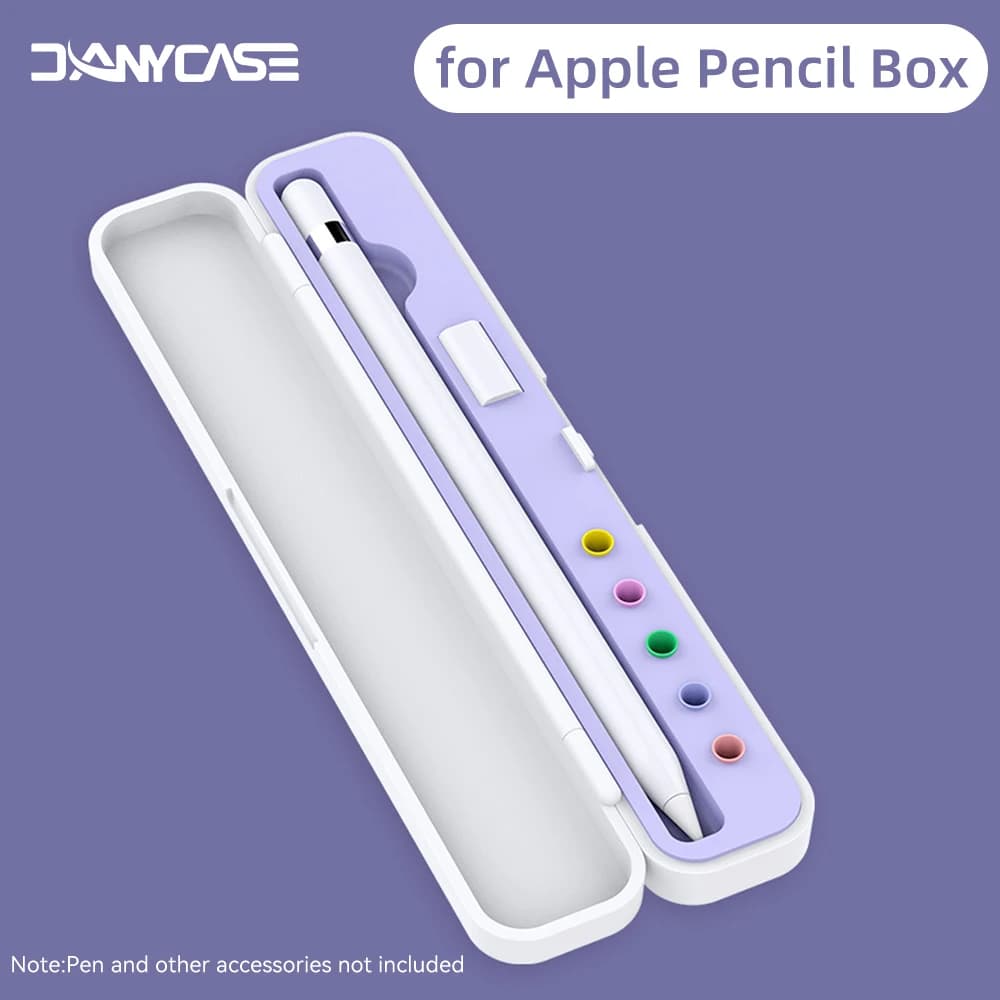Scatola portaoggetti portatile per Apple Pencil, adatta per tablet iPad, penna touch, stilo, copertura protettiva, anti-smarrimento