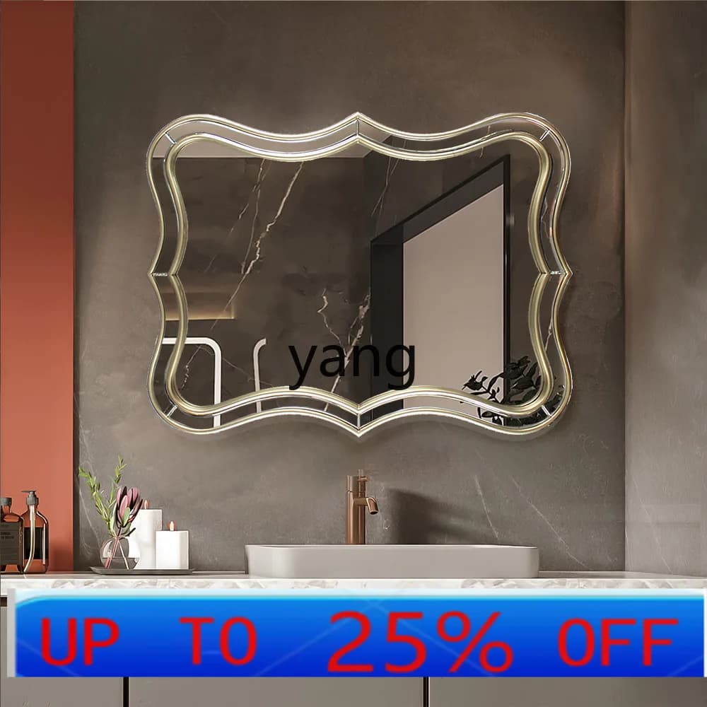 LMM specchio da bagno di lusso leggero, specchio di giunzione in vetro, ristorante, bagno, bagno, parete sospesa