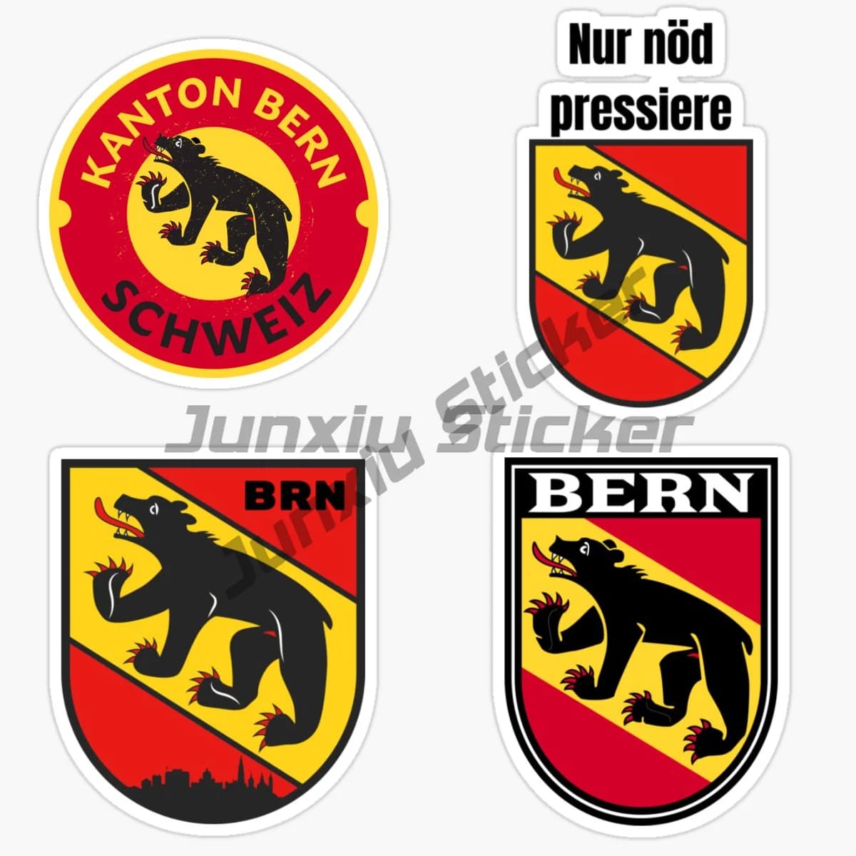 BERN SWITZERLAND Flag Car Stickers Bike Motorcycle Laptop Truck Camper Wall Bicycle Waterproof PVC Decal Accessories