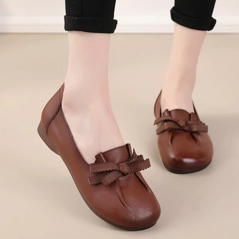 2025 Mocassini vintage primaverili da donna mocassini in vera pelle da donna scarpe oxford stringate ballerine casual comfort scarpe da nonna