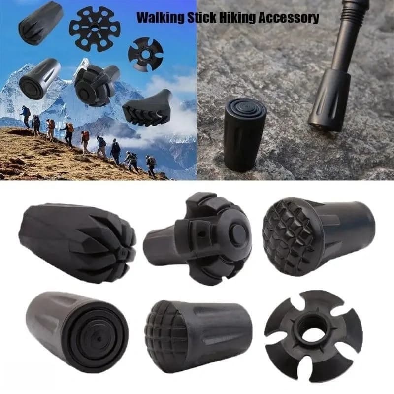 5/10Pcs Trekking Pole Tips Replacement, Anti‑Slip Wear‑Resistant Rubber Feet Protector Covers for Hiking Walking Sticks