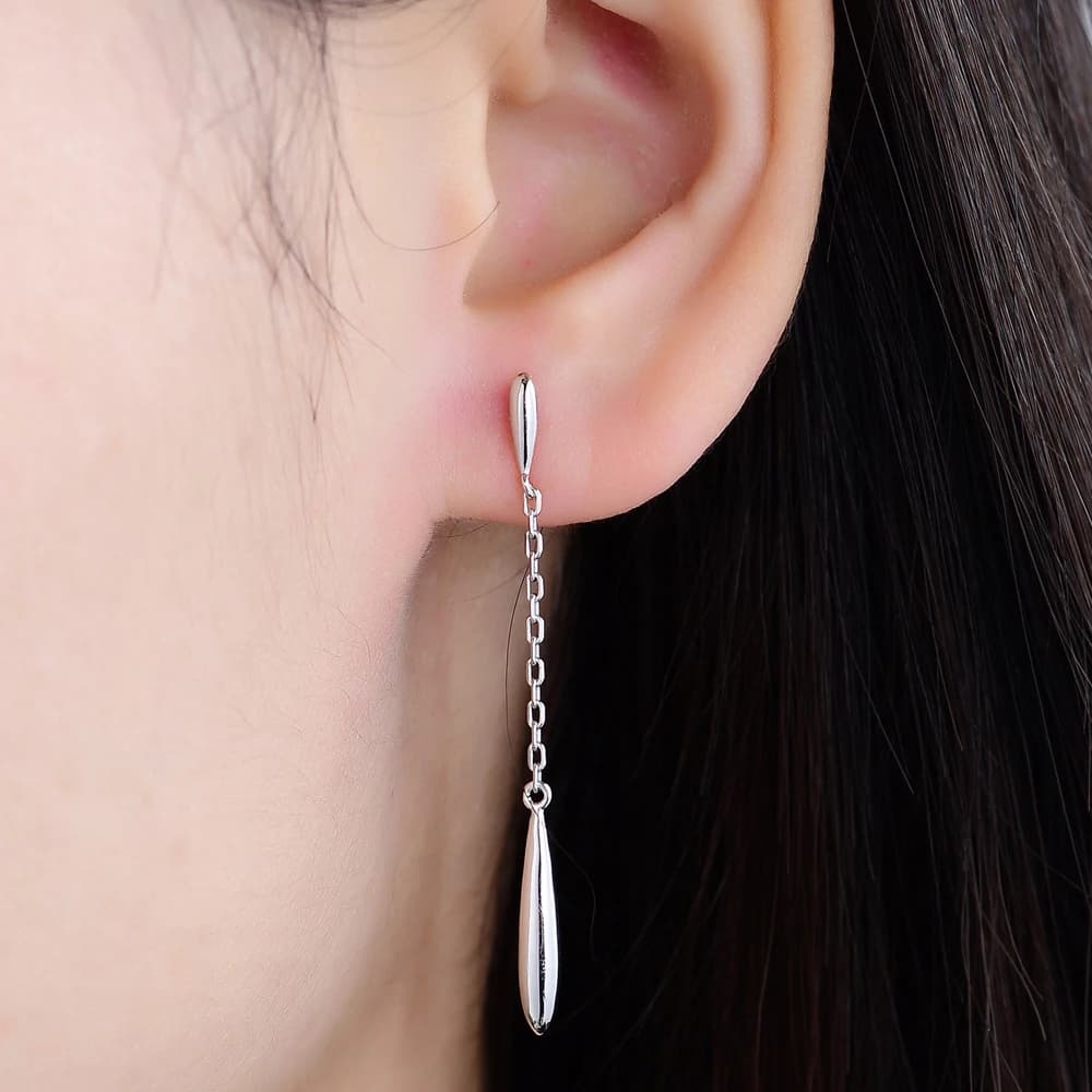 Water drop earrings 925 sterling silver earrings for women classic simple long earrings fashion sweet lady Valentine's Day gift
