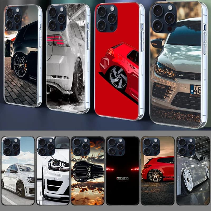 Custodia per telefono Sport Car Golf 7 per Apple iPhone 16E 12 Pro 13 Mini 14+ 15 Plus 11 17 Air 16 Pro Max Cover di lusso Sil