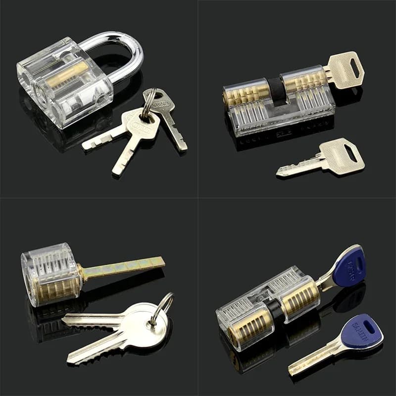 Multi-pal Transparent Locks Set for Practice, Blacksmith Training Tools, Visible Grimalds Kit