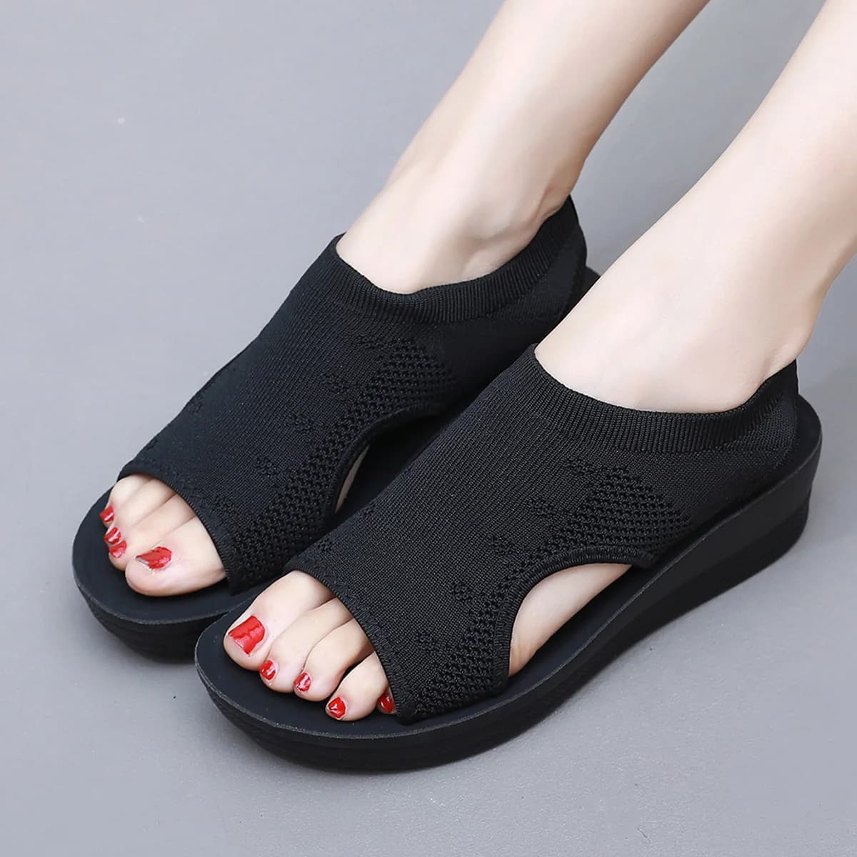Sandali da donna Scarpe con zeppa leggere per donna Sandali estivi Scarpe con plateau con tacco Sandali Mujer Scarpe estive casual