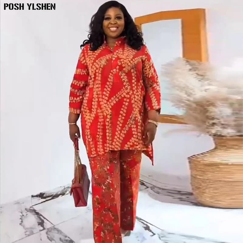 Set di due pezzi abiti africani per le donne Dashiki Fashions Ensemble femme 2 pezzi vestiti del vestito 2024 Bazin Robe Africaine abbigliamento