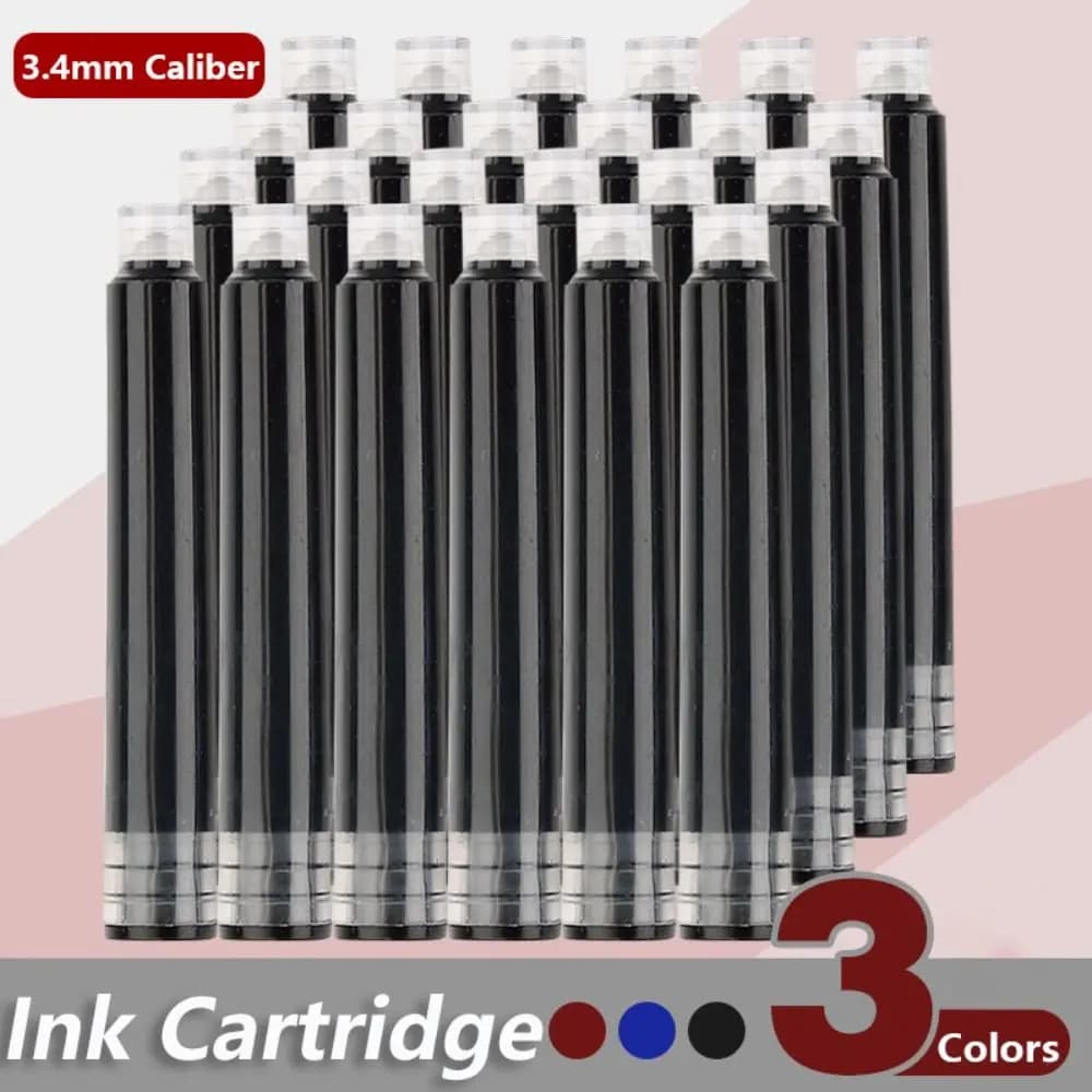 10PCS/Set 3.4mm Caliber Ink Cartridge Blue/Red/Black Simple Design Fountain Pen Refill Plastic Material General Ink Gift