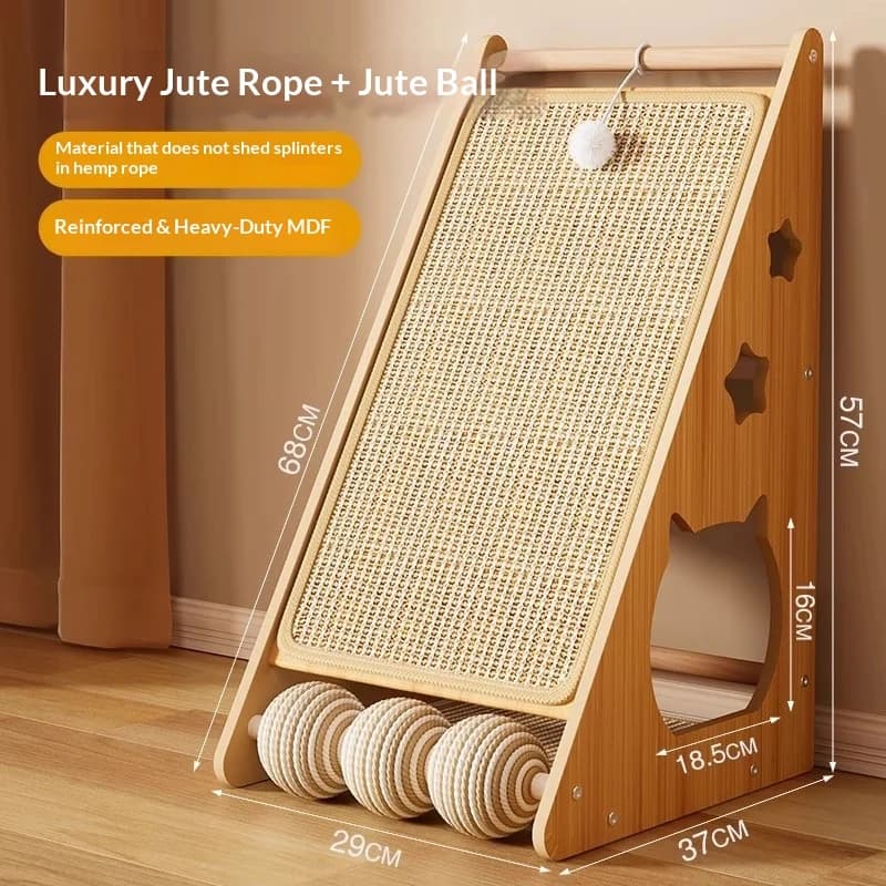 Cat Tower Cat Tree House Standing Sisal Cat Scratcher Durable Non Shedding Scratch Board Cat Bed Sofa Protector Anti Scratch Mat
