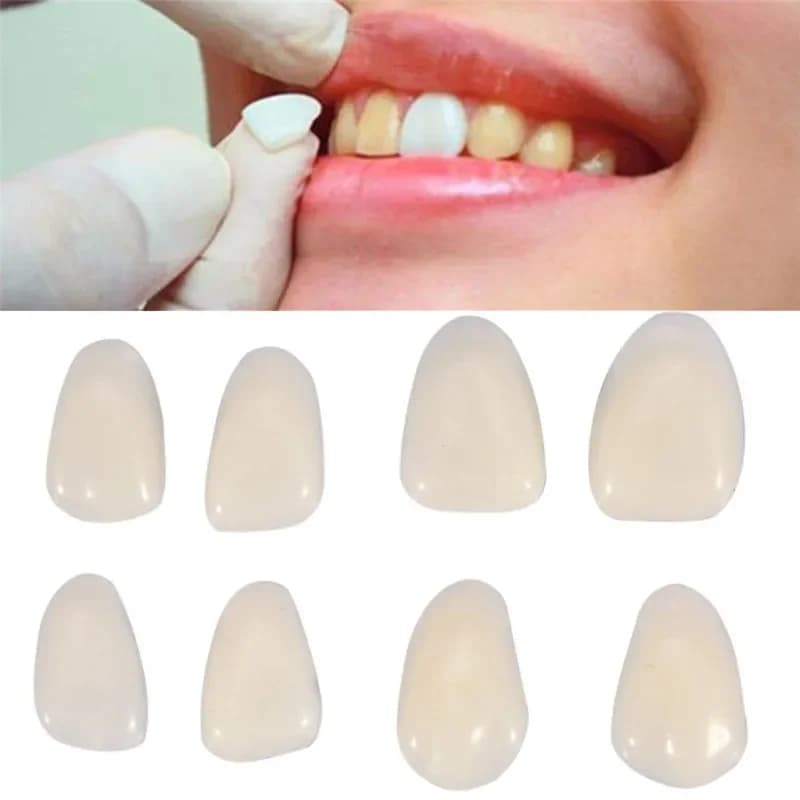 50 Pezzi/Confezione Denti in Resina Sottile Ultra-Transparenti per Sbiancamento Dentale, Denti in Porcellana, Pellicole Dentali, Faccette Dentali Temporanee