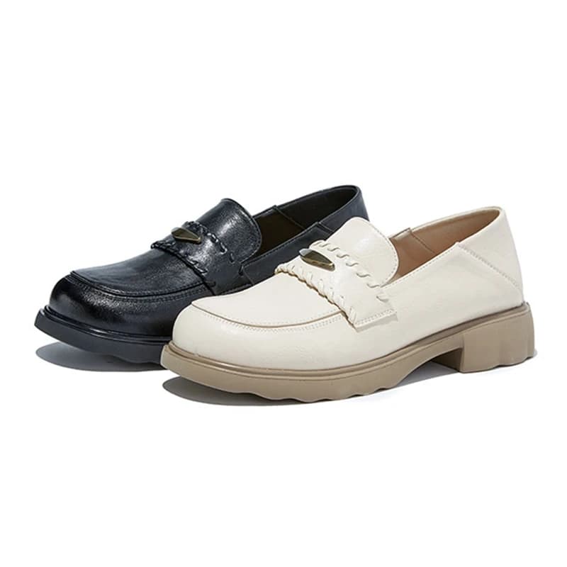 Scarpe da Donna AIYUQI in Vera Pelle, Nuova Collezione 2026, Mocassini con Punta Quadrata, Stile Slip-On, Scarpe Basse da Donna