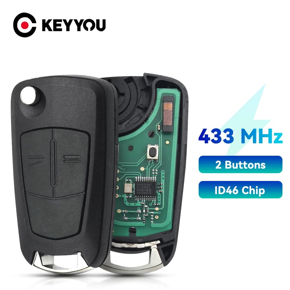 KEYYOU Flip Chiave A Distanza Dell'automobile 433MHZ PCF7941/7946 Per Opel Vauxhall Astra H 2004-2009 Zafira B 2005-2013 Corsa D Vectra 2/3 Bottoni