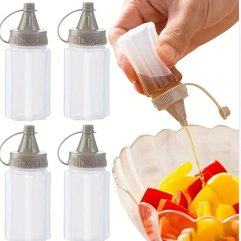 4 Pz/set Mini Bottiglie Da Spremere Ketchup Condimento Bottiglia di Salsa Miele Mostazza Insalata Spogliatoio Salsa Bento Contenitore Utensile Da Cucina