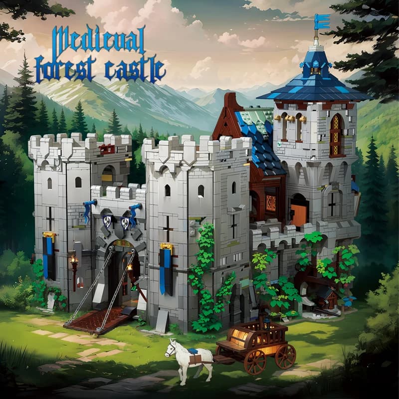 6640PCS Castello della Giungla Medievale Building Blocks Castello della Foresta Modello Mattoni Decorazione del Desktop Giocattoli FAI DA TE Per I Bambini Regali di Festa