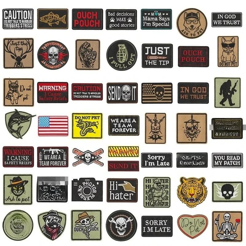 DIY Fashion Embroidery Patches Skull Warrior Embroidered Badge For Clothing Bags Accessories