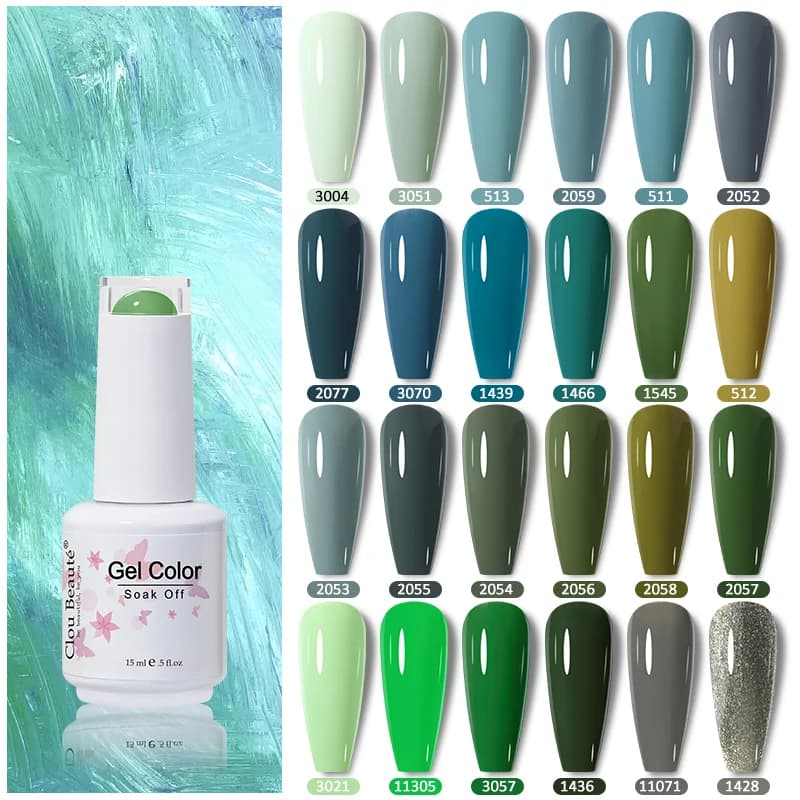 Evidenziare Beaute Gel smalto per unghie verde Vernis Primer Gel Polish Vernis Semi permanente Gel UV Nail Art 15ml Soak Off Base Top Coat