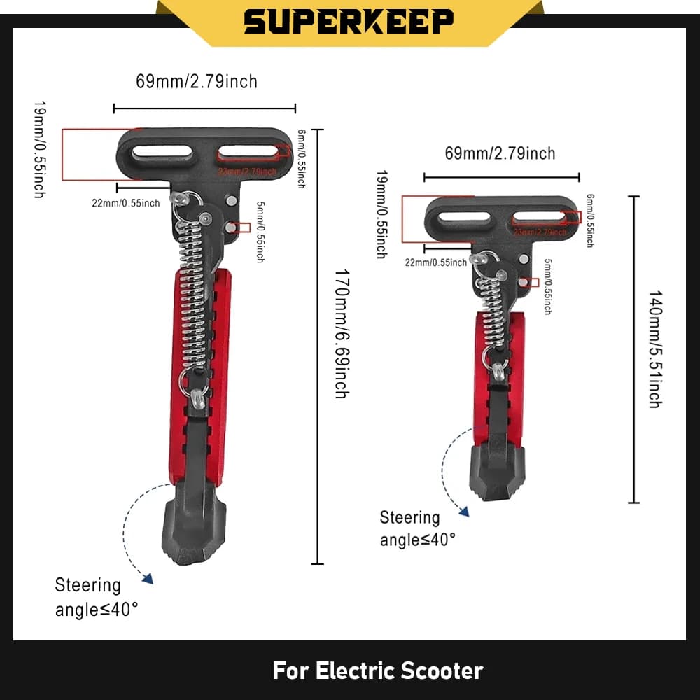 Supporto Parcheggio Regolabile V2.0 Cavalletto Laterale Verticale per Monopattino Elettrico Ricambio Accessorio Scooter