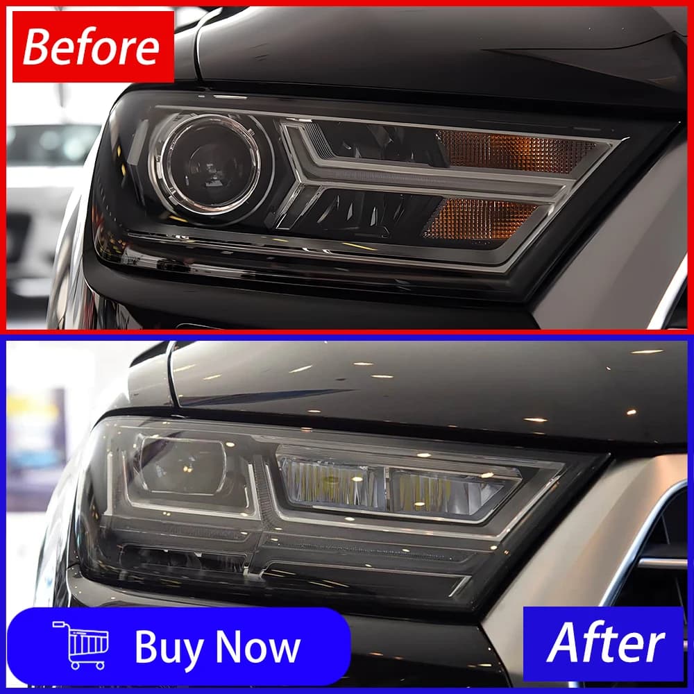 Per Audi Q7 2016-2019 Fari Auto Assemblaggio Aggiornamento Alta Configura LED Lente Del Proiettore Plug and Play Accessori Auto Strumenti