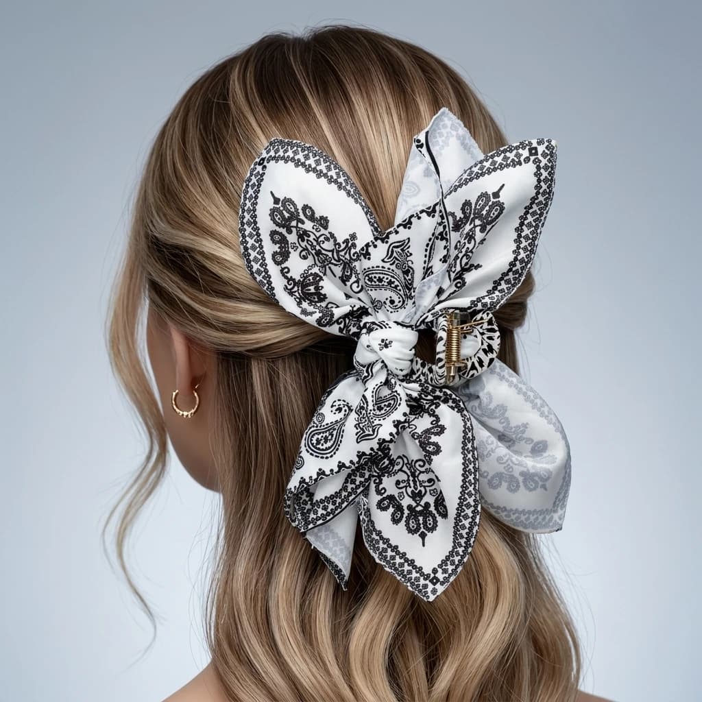 Nuova clip per afferrare l'amore con fiore di anacardi a doppia faccia, clip per capelli con nodo a farfalla, per le vacanze estive, con clip per squalo