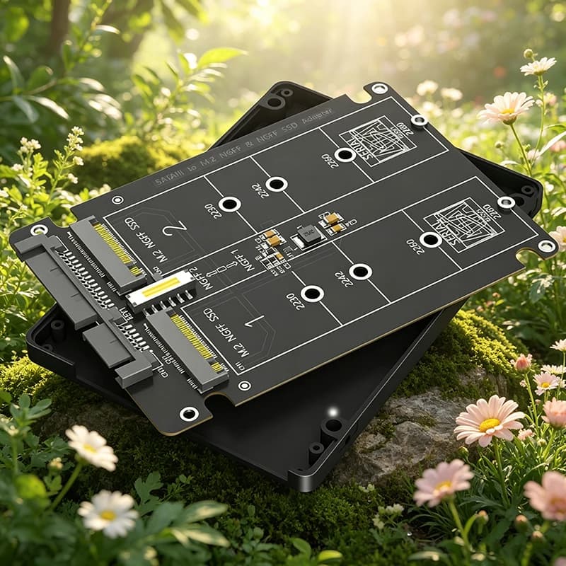 Adattatore Dual Port M.2 SATA Protocollo SSD a Porta Seriale SATA, Scheda di Espansione 2x M.2 B Key a SATA3.0 da 2.5 pollici con Case