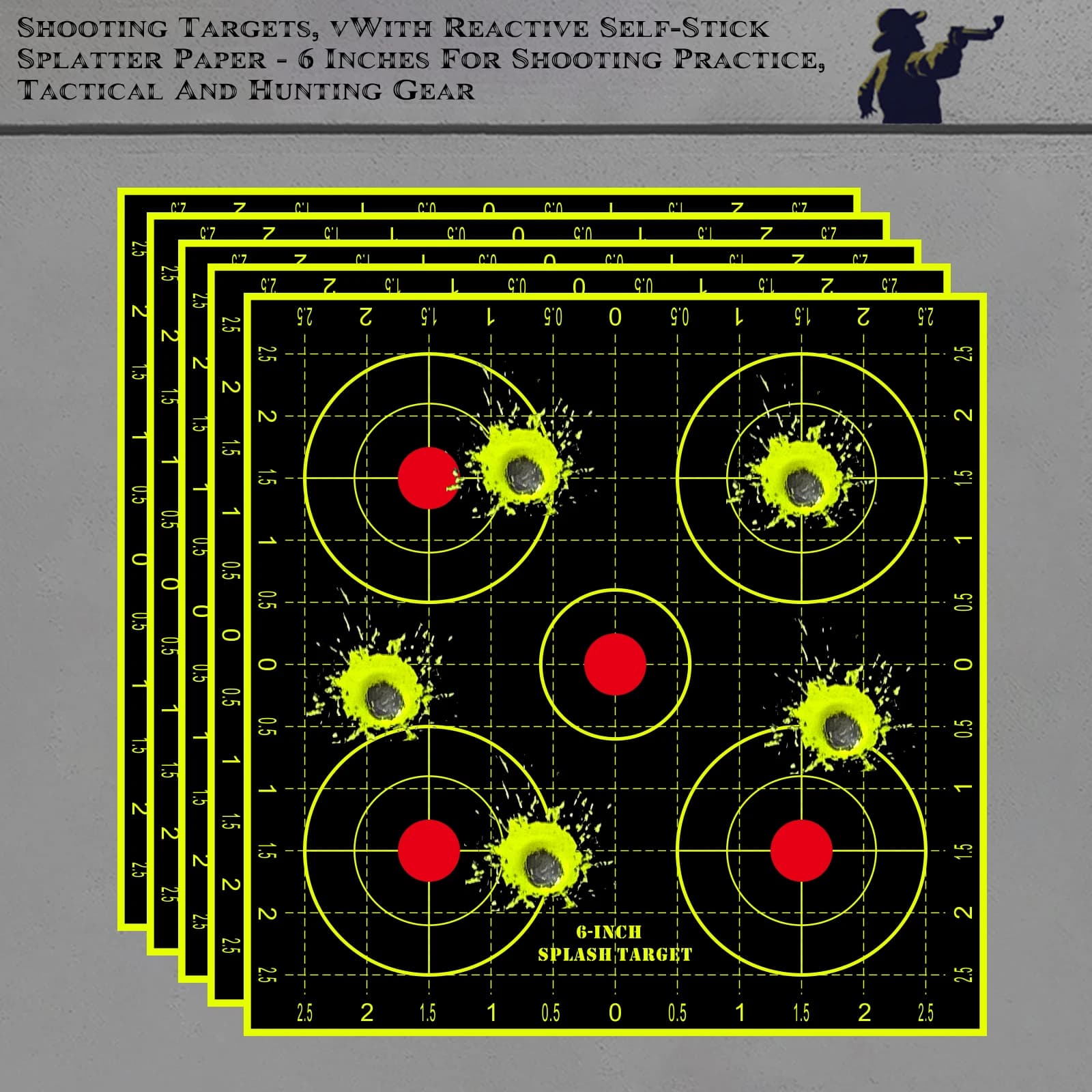 10 Pz 6 pollici Numero Anello Rosso Concentrazione Tiro Pratica Splash Bersaglio Adesivi Tiro Bersaglio Forniture di Formazione Adesivi Etichette a Colori Fluorescenti (Può essere Utilizzato per la Pratica di Pistola Reale e la Pratica di Pistola Ad Aria)