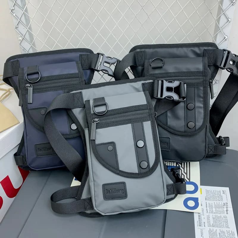 Marsupio da viaggio e gamba, tattiche di guida in moto, borsa da uomo multifunzionale alla moda, marsupio per attrezzatura da pesca con esca
