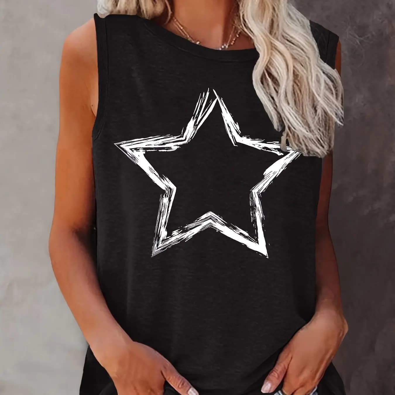 Angel Duck printed Summer women's loose and personalized dream catcher mesh printed vest top T-shirt comfortable sleeveless