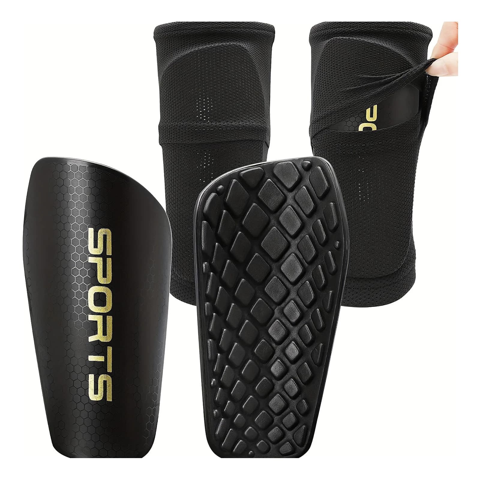 A pair of football parastins for football games, anticollision deflectors, thickened calve protectors