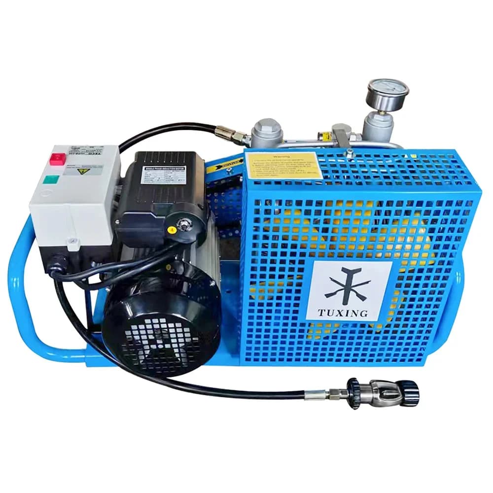 TUXING 4500Psi High Pressure Diving Compressor 300Bar PCP Air Compressor 100L/min Air Flow for Snorkeling Fucile
