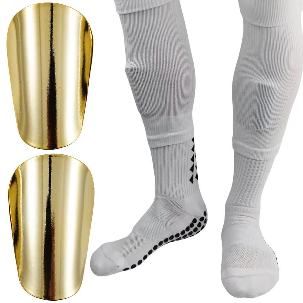 1 Pair Mini Soccer Shin Guards Football Shin Pads for Youth Adults (Gold S)