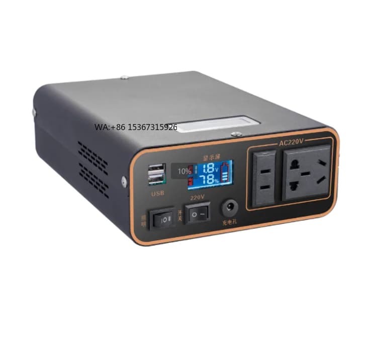 Stazione di alimentazione portatile da 300 W Batterie agli ioni di litio da 200 Wh Inverter a onda sinusoidale pura per uso in viaggio in campeggio Pannello solare Alimentazione per auto