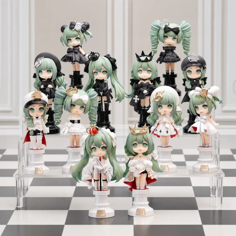 Pre-Sale Original Miku In The Chess Series Blind Box Black White Chess Piece Anime Figures Ornament Model Surprise Gift Toys
