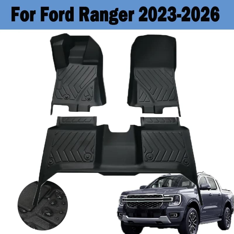 Tappetini per Ford Ranger 2023-2026, Guida a Sinistra, Tappetini per Auto | Tappetino per bagagliaio auto | Accessori per Interni Auto