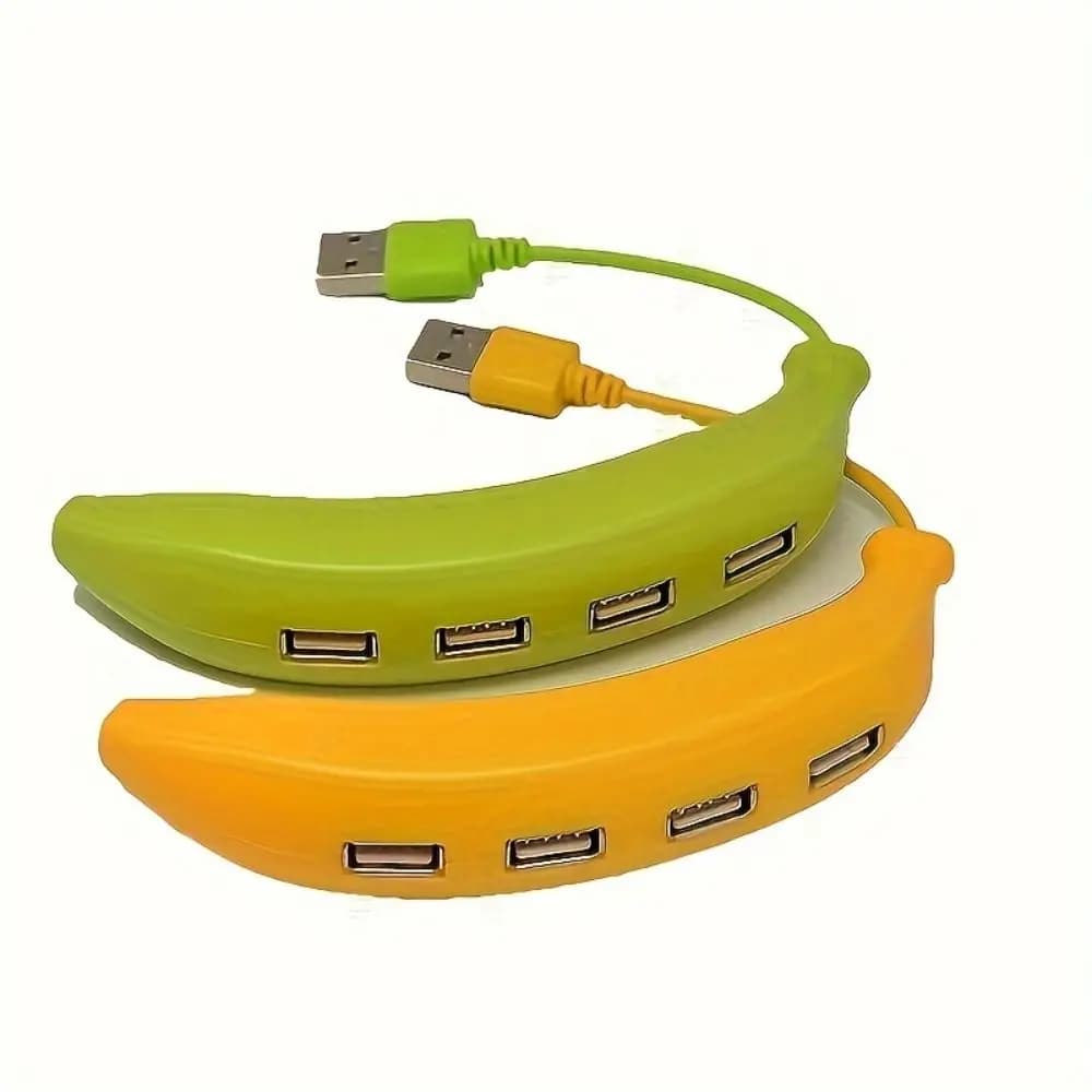 Hub USB portatile a forma di banana, 4 porte USB 2.0, espansore USB a forma di banana, adattatore USB 3.0 per laptop