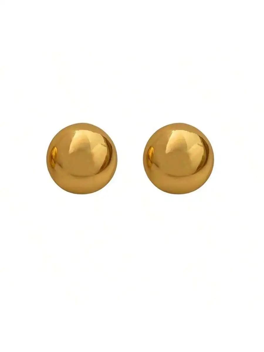 Glossy Ball Stud Earrings For Women Everyday Wear Fashion Jewelry
