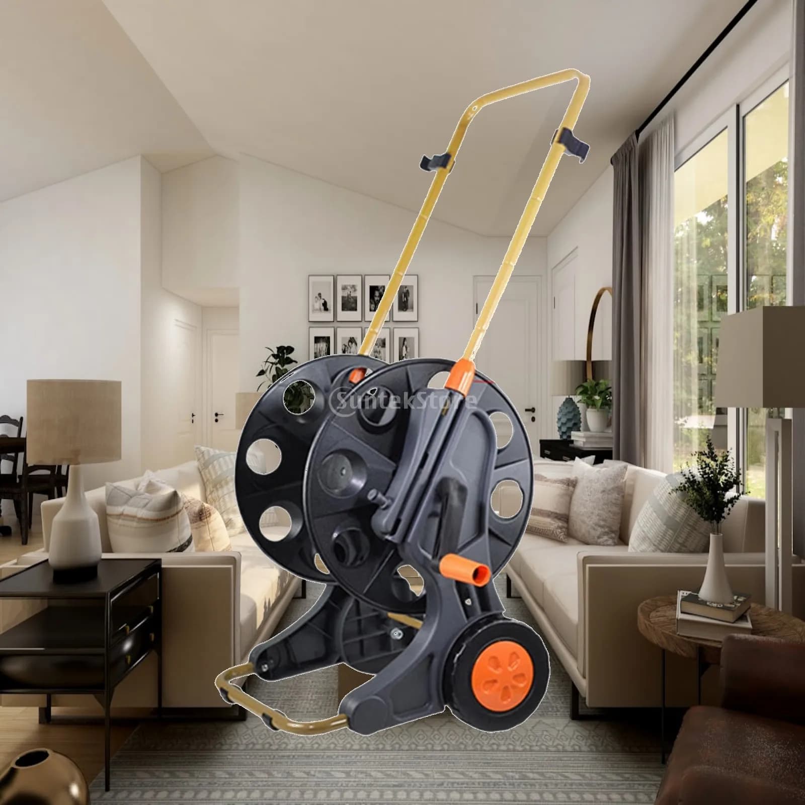 Hose Reel Cart Resistant Heavy Duty Multifunctional Pipe Storage Rack for Agriculture Patio Lawn Outdoor Cleaning Car Washing