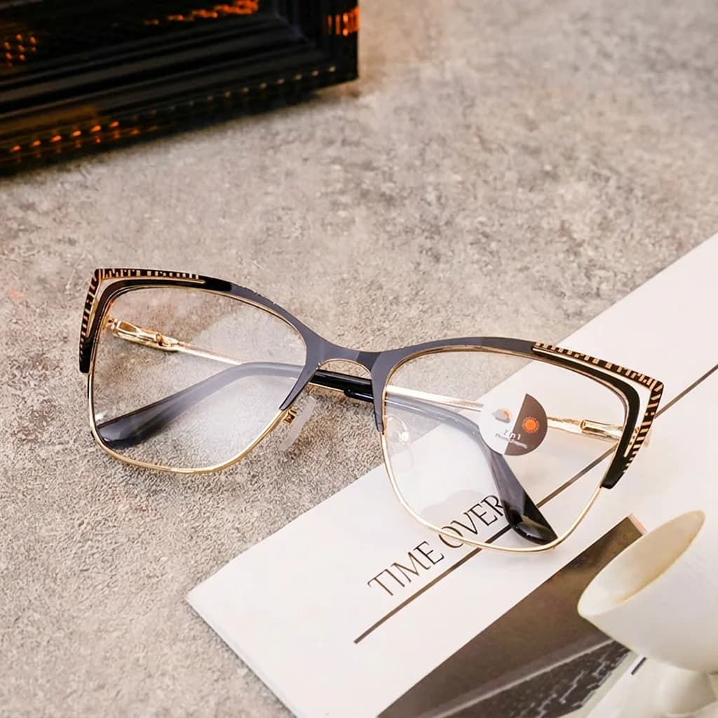 Blue Light Blocking Glasses Elegant Butterfly Eye Eyeglasses Metal Eyeglasses Frame Lightweight Photochromic Eyewear For Office