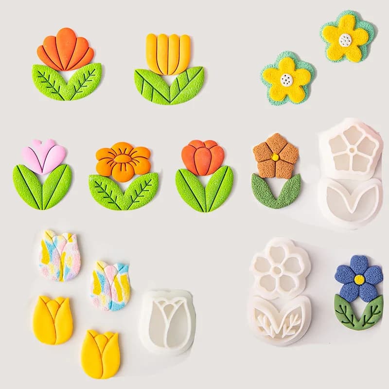 Taglierina per Argilla Polimerica a Forma di Foglia di Tulipano, Stampo per Taglio Geometrico di Petali, per Creazione di Orecchini e Ciondoli per Feste Primaverili