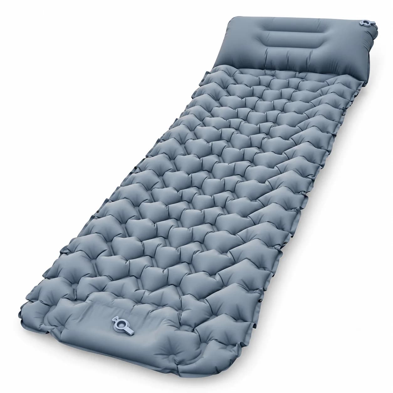 Portable Inflatable Sleeping Mat with Foot Pump and Pillow, 8cm Thick Camping Pad for Car Travel Tent and Office Nap