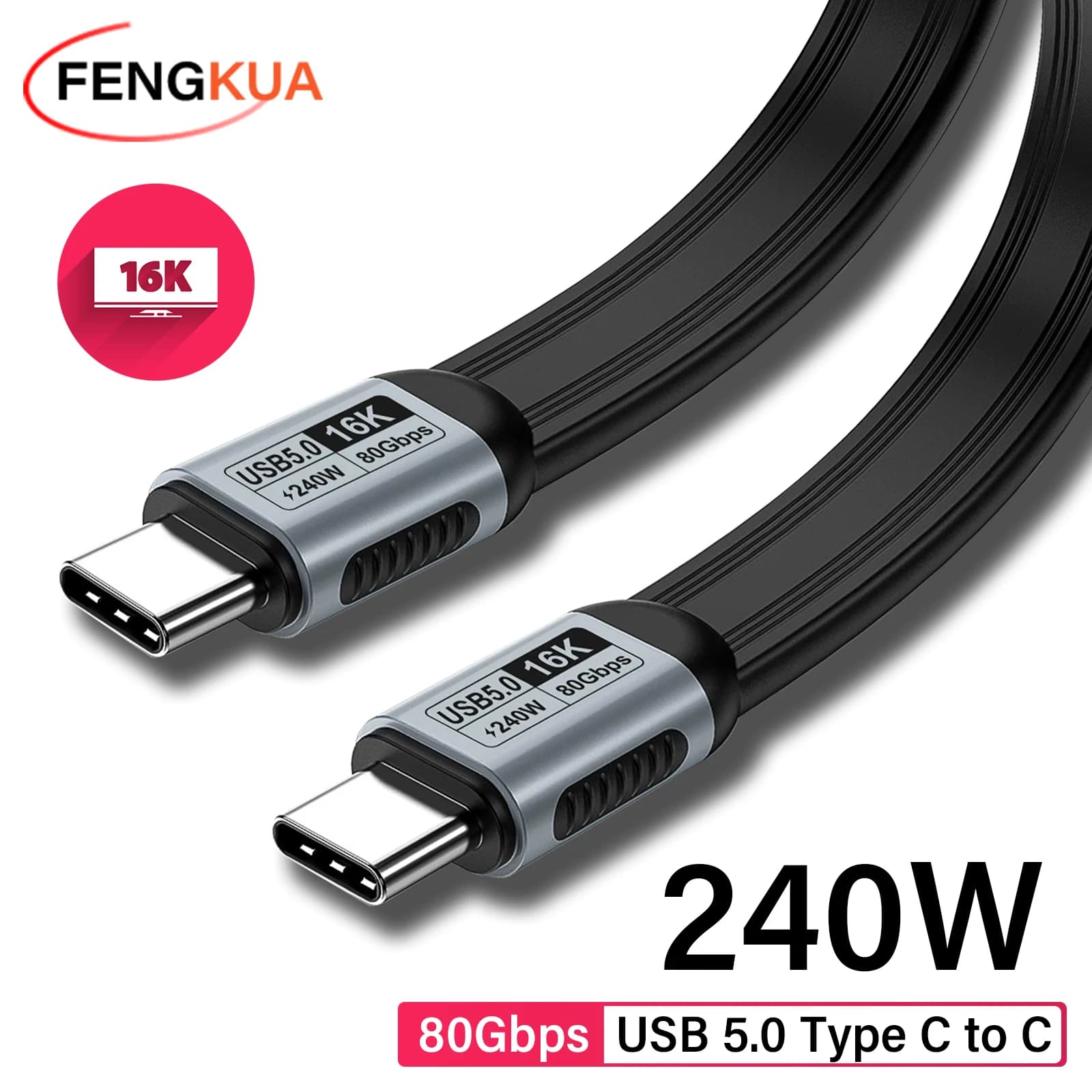USB 5.0 Type C to Type C Cable PD240W 80Gbps Fast Charging USB C Cable for ThunderBolt 3 4 5 MacBook iPhone 16 17 Pro Max USB-C