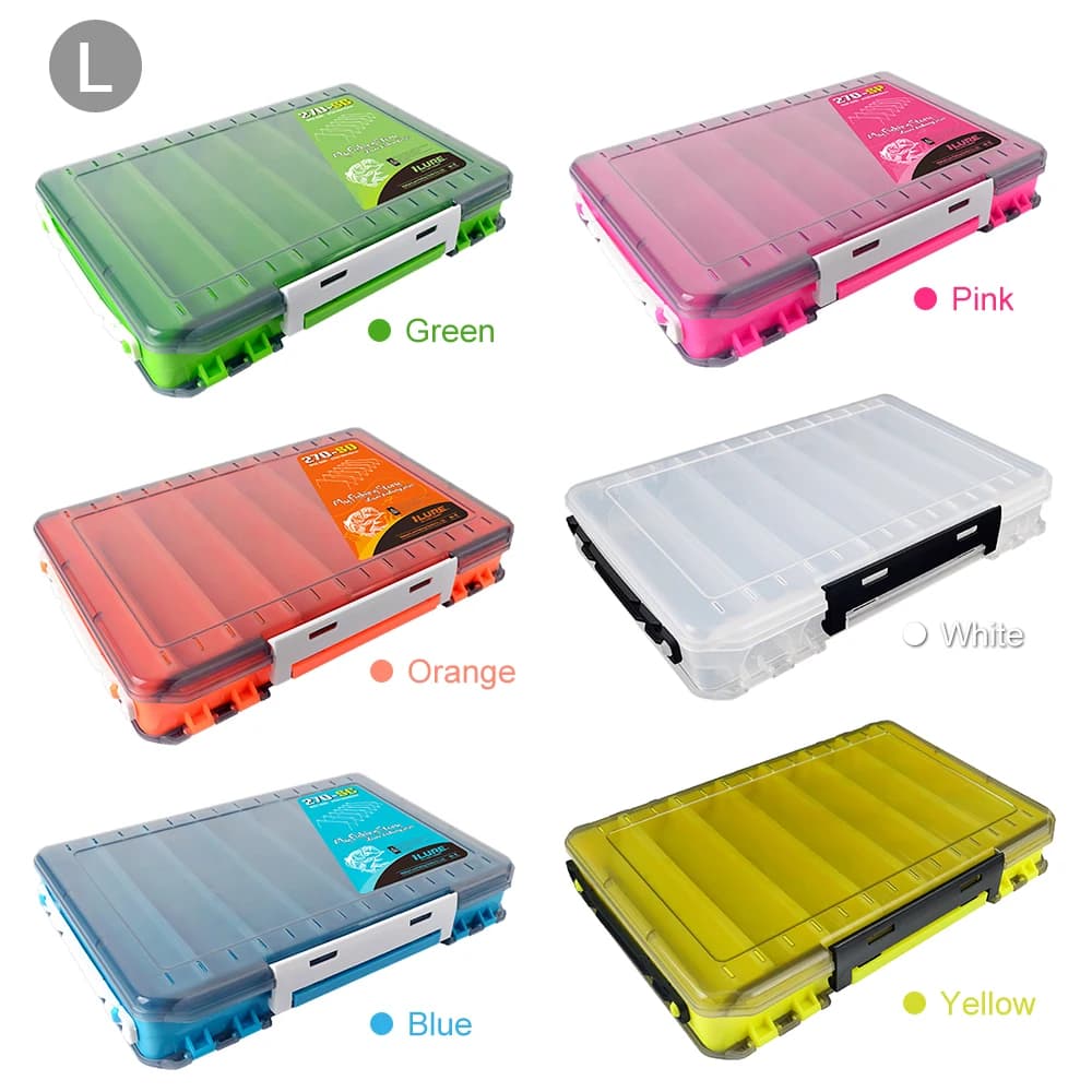 Double-sided fishing gear box 12/16 bins for bait rigid case for bait fishing accessories box for Tool Organizer