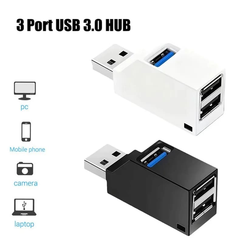 3-In-1 USB HUB USB 3.0 Adapter USB Docking Station USB Splitter Extender 5Gbps High Speed For Laptop Macbook U Disk Card Reader
