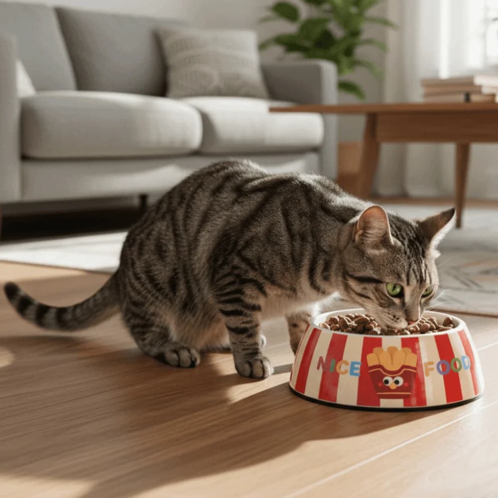 Ciotola per Animali Domestici di Grande Diametro, Antiribaltamento, Base Antiscivolo, Mangiatoia per Cani, Previene il Soffocamento, Ciotola per Gatti con Design Cartoon