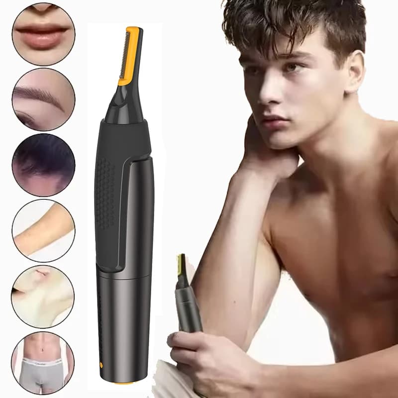 Men Mini Wireless Waterproof Body Hair Trimmer, Multifunctional Portable Electric Beard Shaver